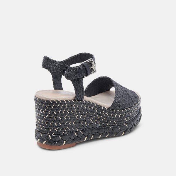 TIAGO WEDGES BLACK RAFFIA - Image 3