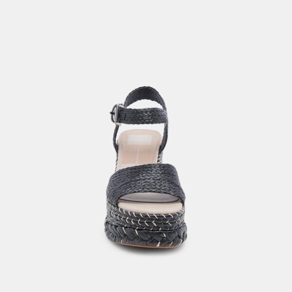 TIAGO WEDGES BLACK RAFFIA - Image 6
