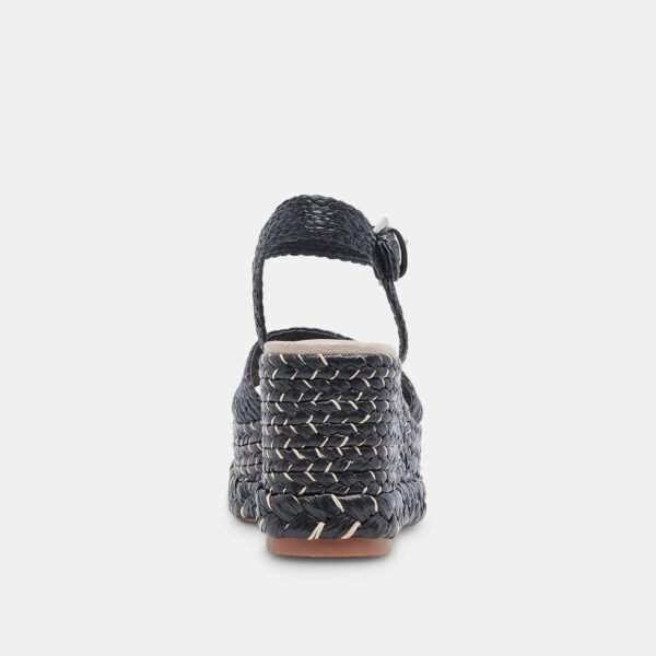 TIAGO WEDGES BLACK RAFFIA - Image 7