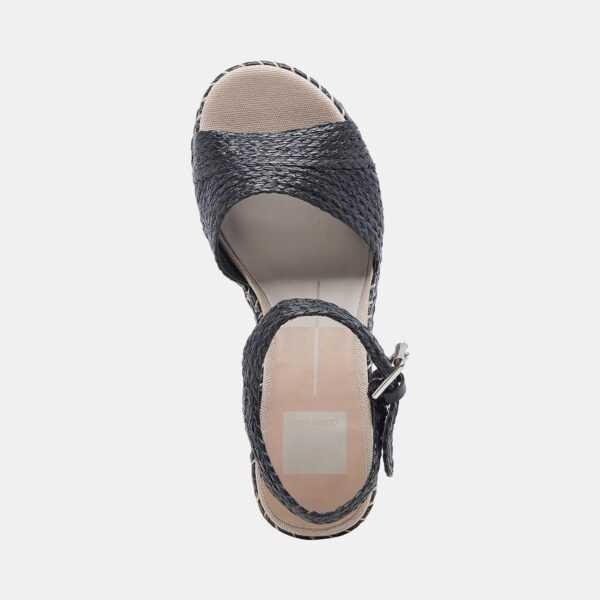 TIAGO WEDGES BLACK RAFFIA - Image 8
