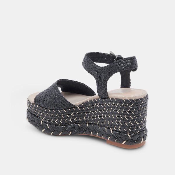 TIAGO WEDGES BLACK RAFFIA - Image 5
